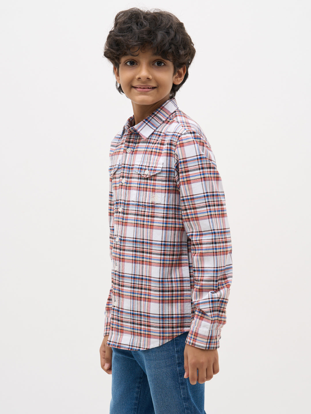 White Check Cotton Shirt