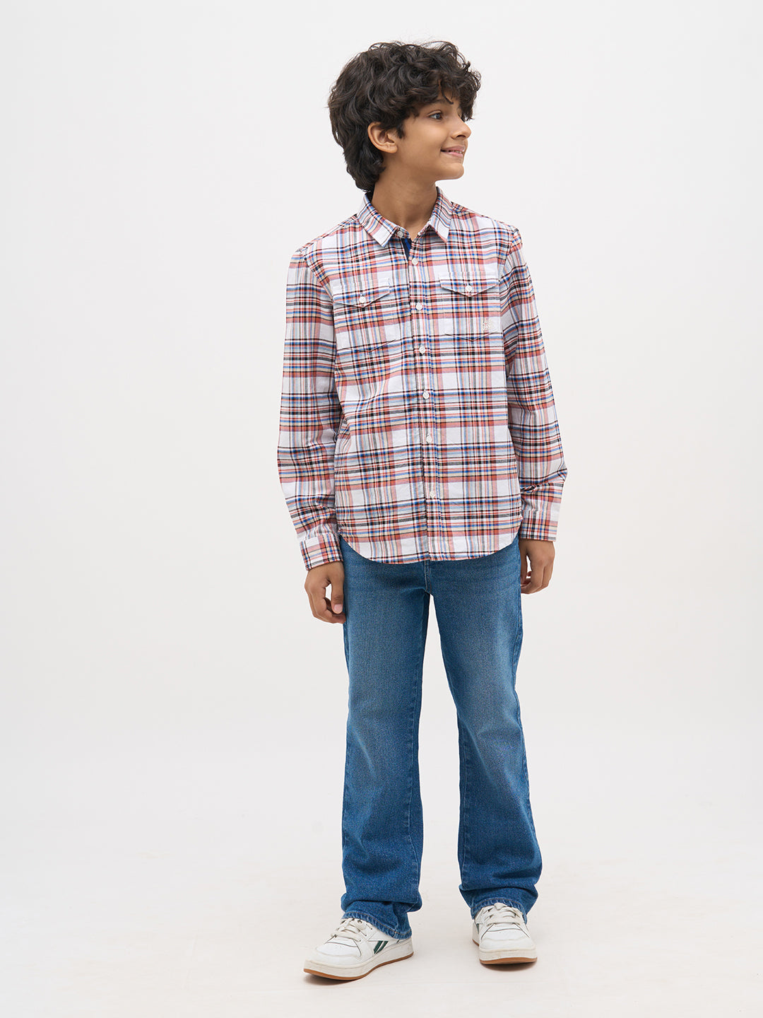 White Check Cotton Shirt