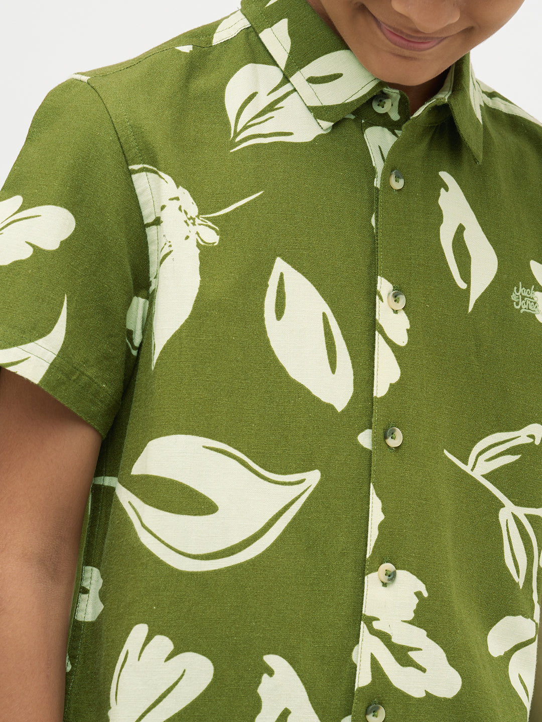 Boys Green Printed Shirt