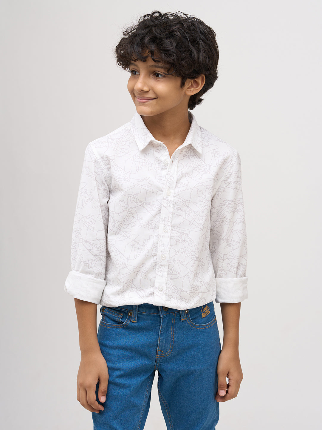 Boys Printed Cotton Shirt