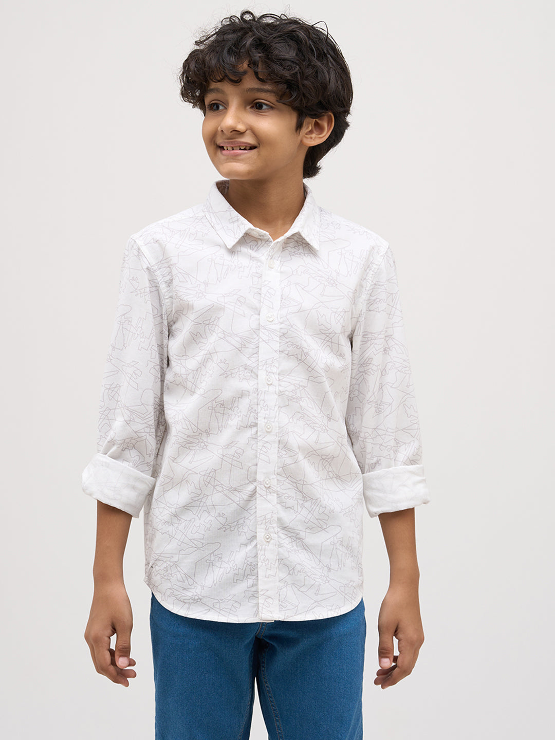 Boys Printed Cotton Shirt