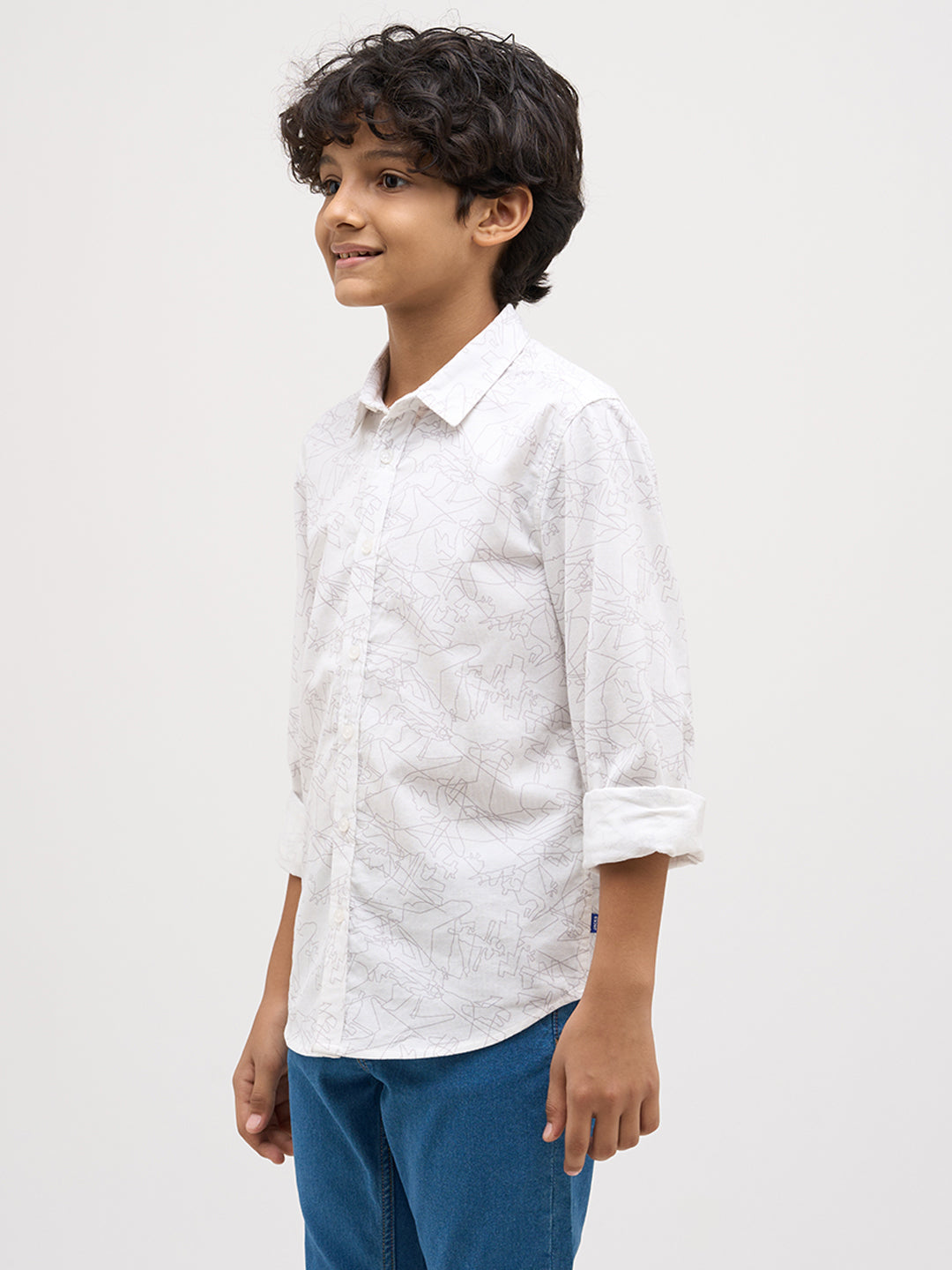 Boys Printed Cotton Shirt