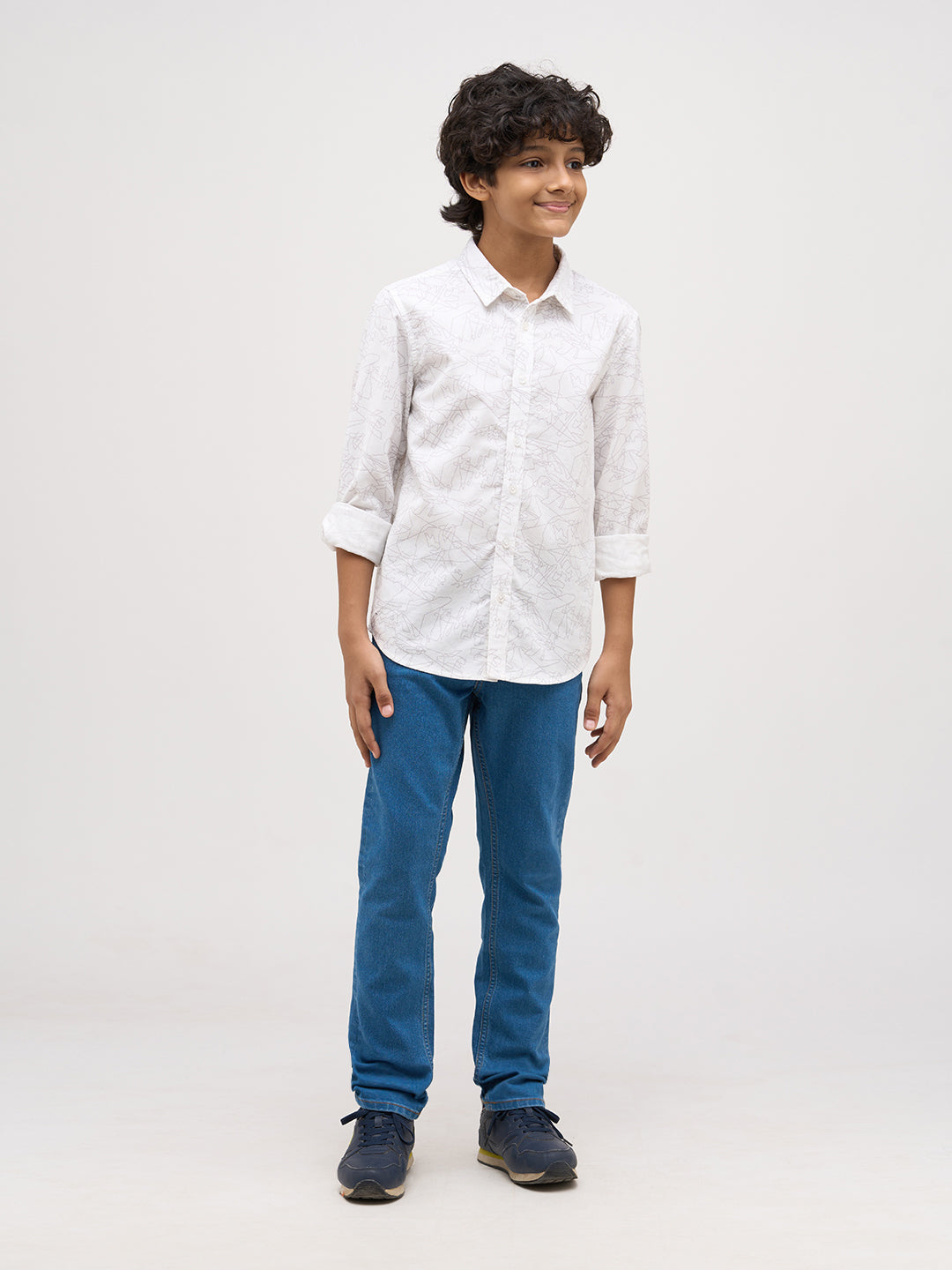 Boys Printed Cotton Shirt