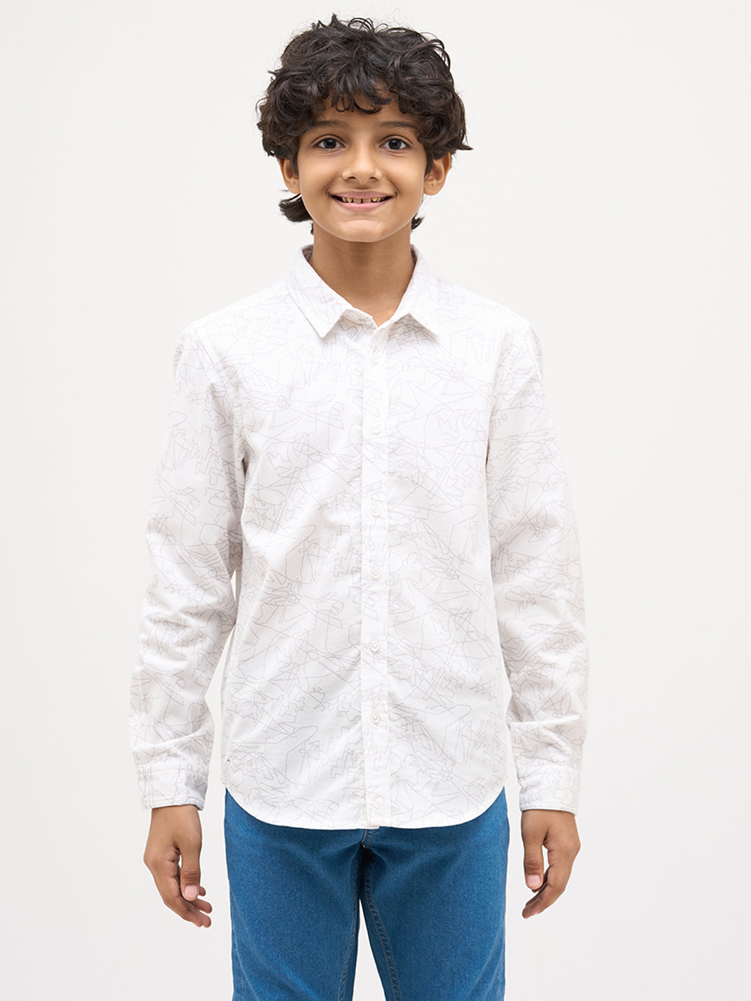 Boys Printed Cotton Shirt
