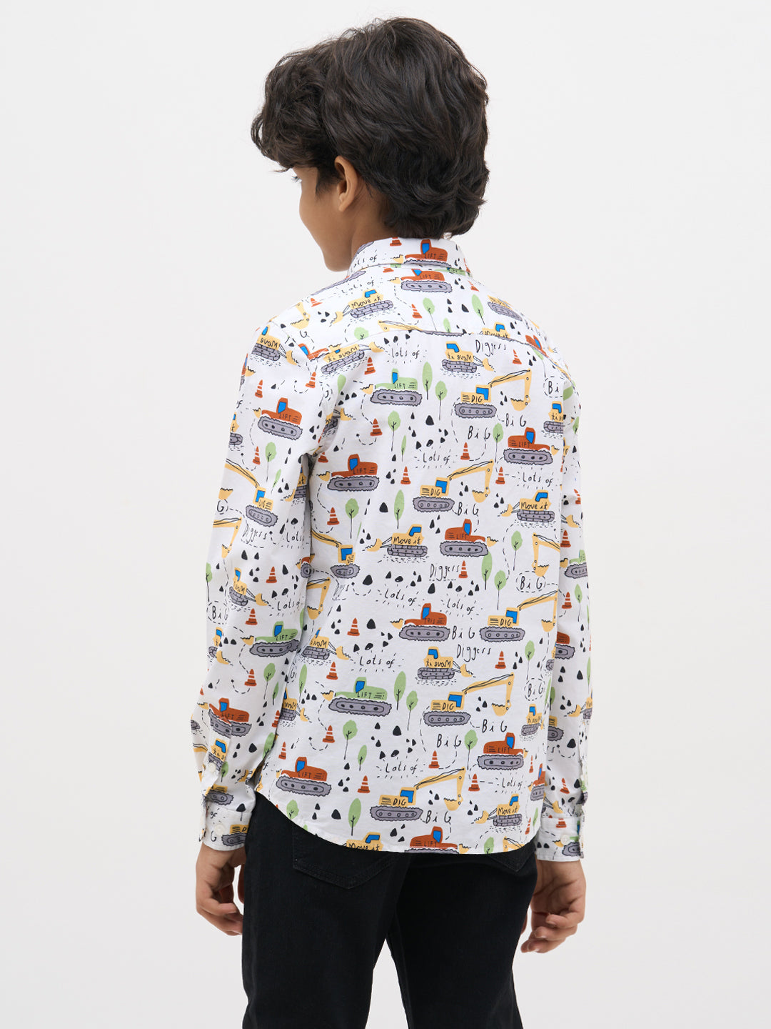 White Printed Cotton Shirt