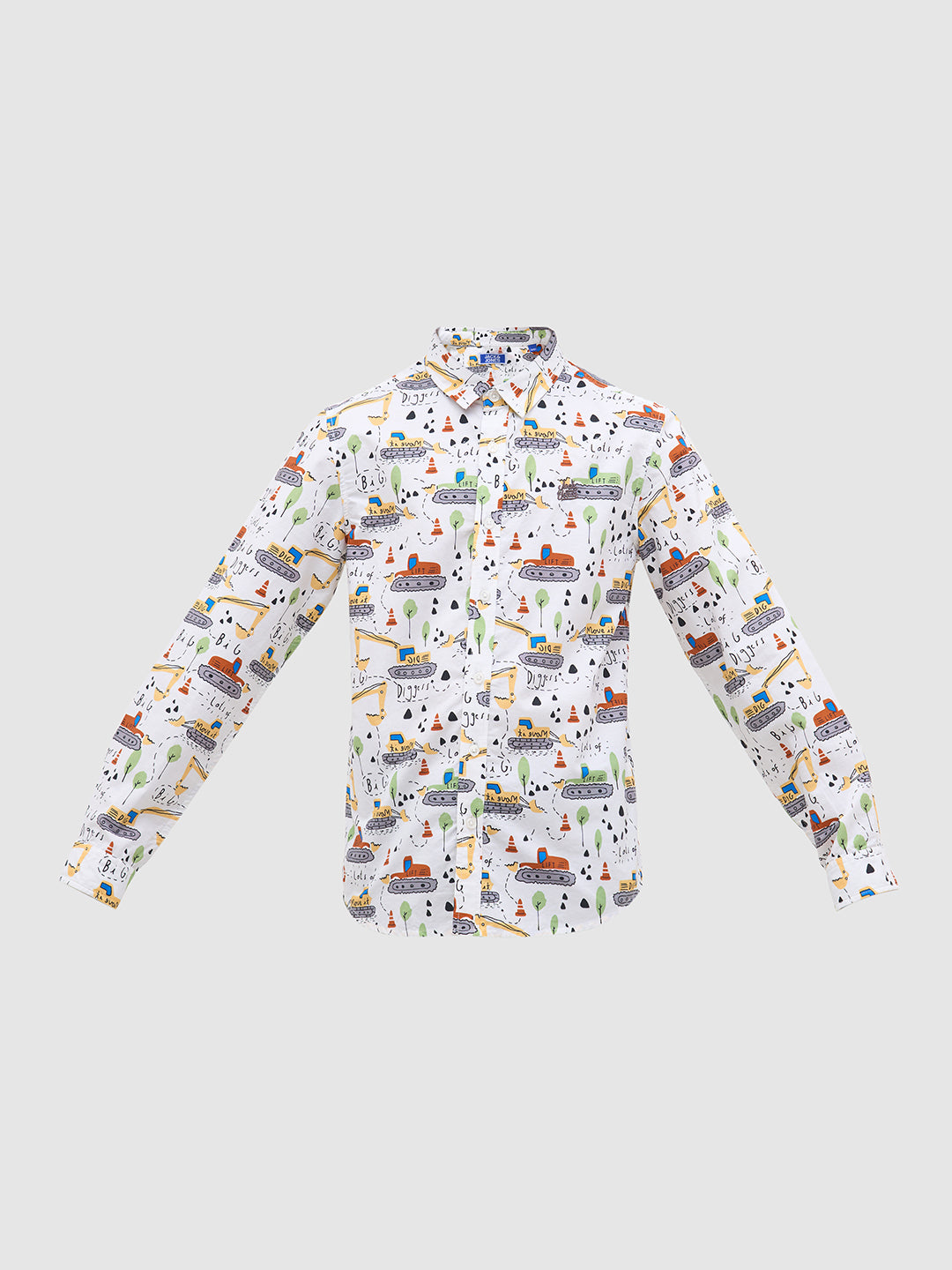 White Printed Cotton Shirt