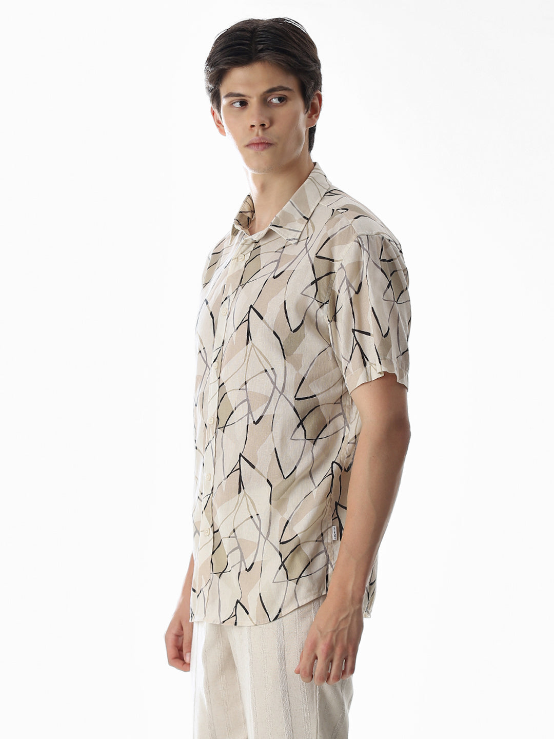 Linen Blend Printed Shirt