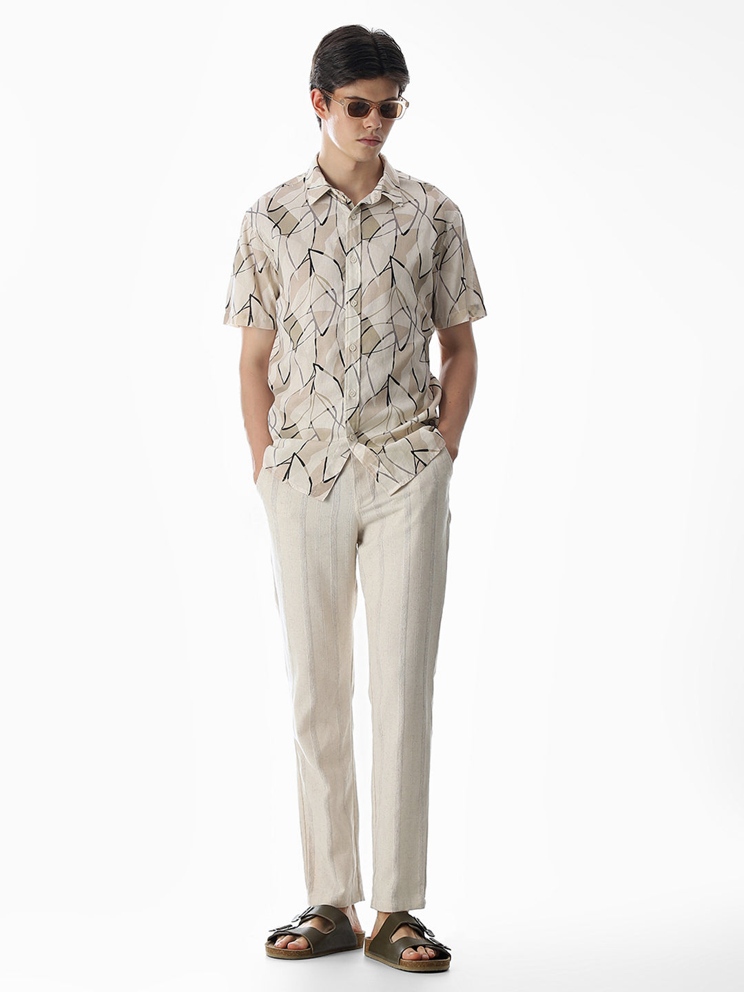 Linen Blend Printed Shirt