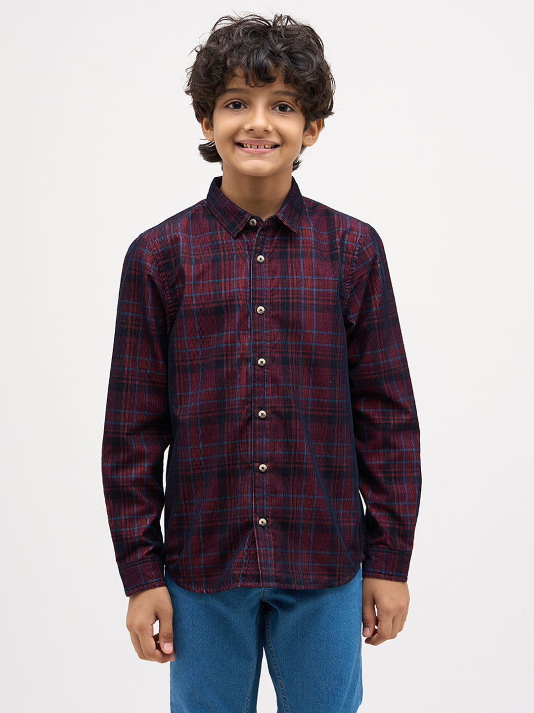 Boys Check Cotton Shirt