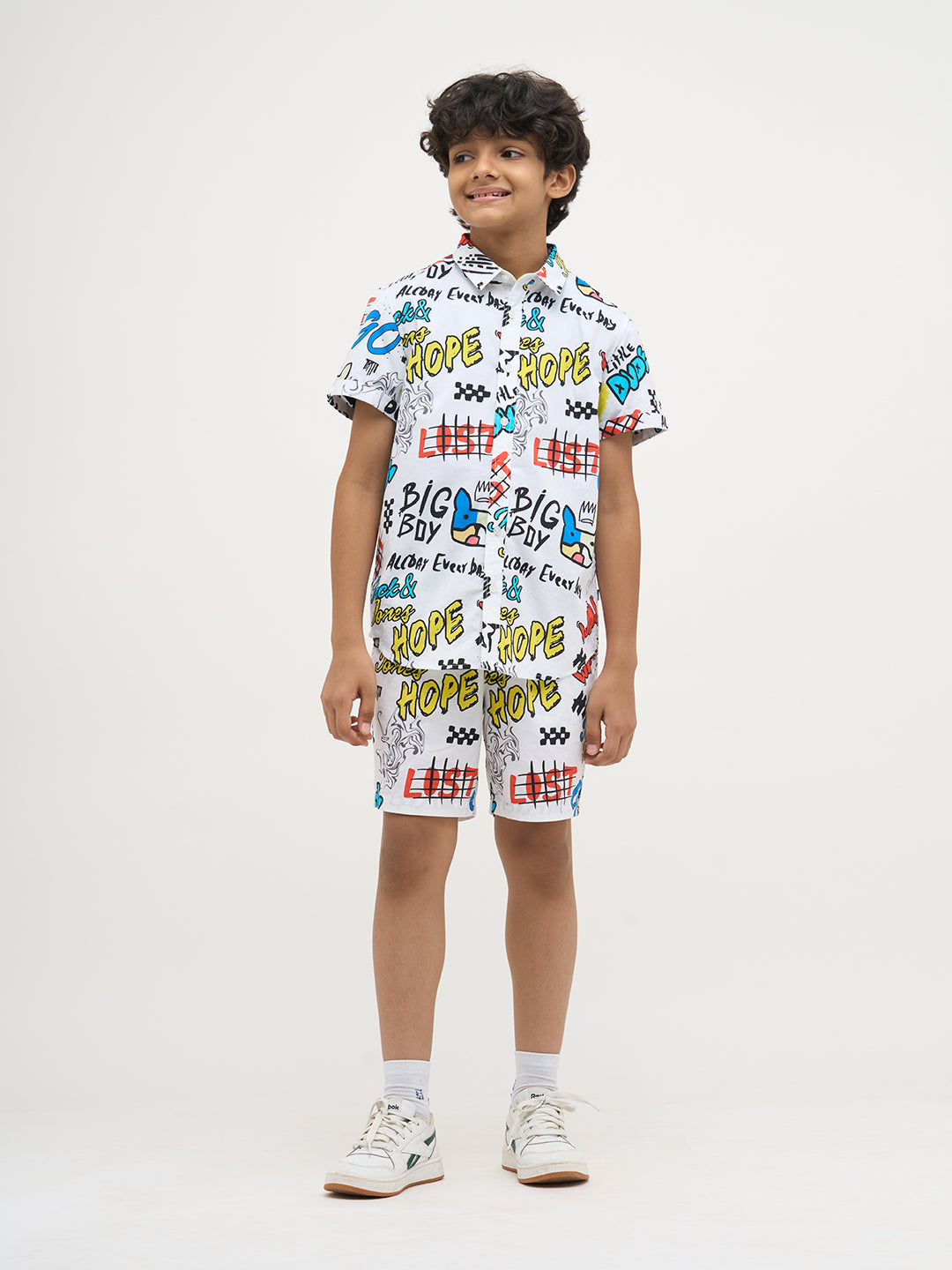 White Printed Cotton Shirt