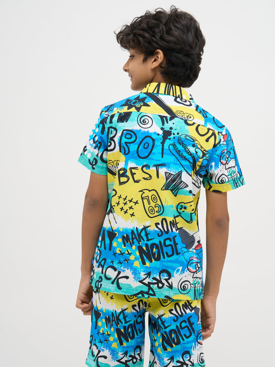 Blue Printed Cotton Shirt