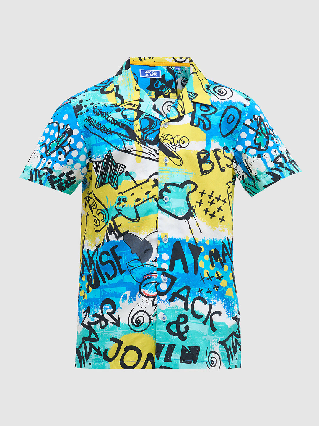 Blue Printed Cotton Shirt