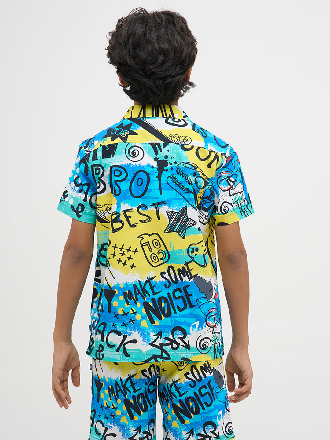 Blue Printed Cotton Shirt