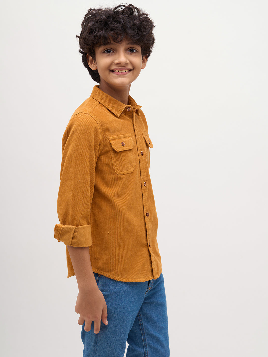 Boys Patch Pocket Corduroy Shirt