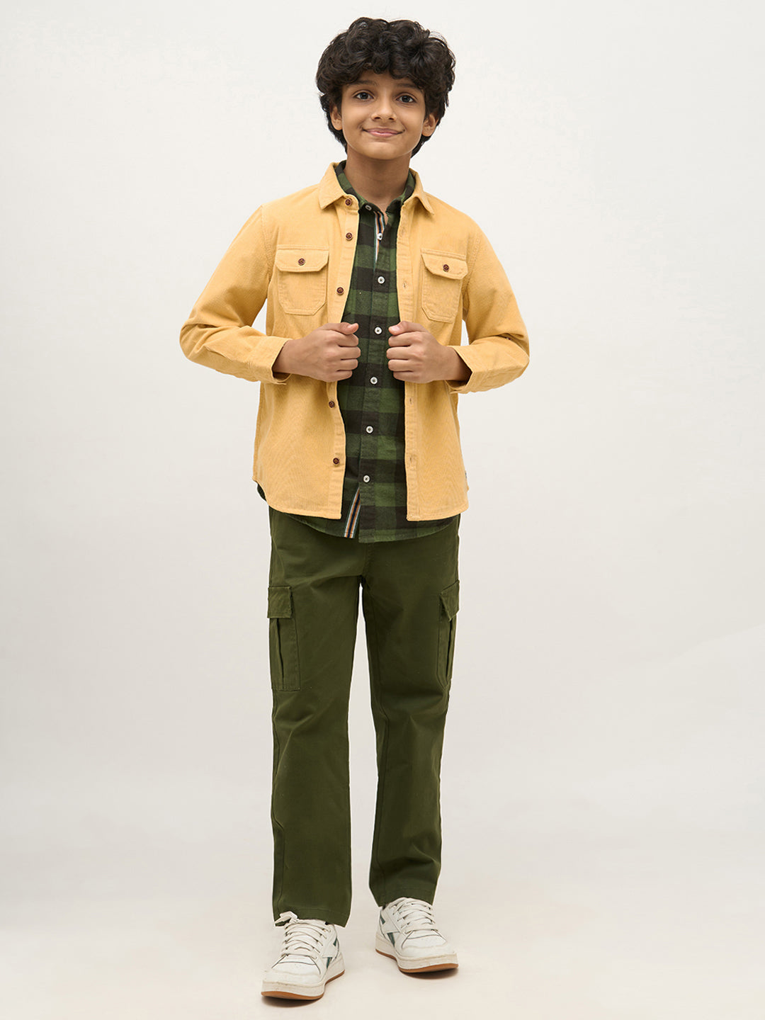 Boys Patch Pocket Corduroy Shirt