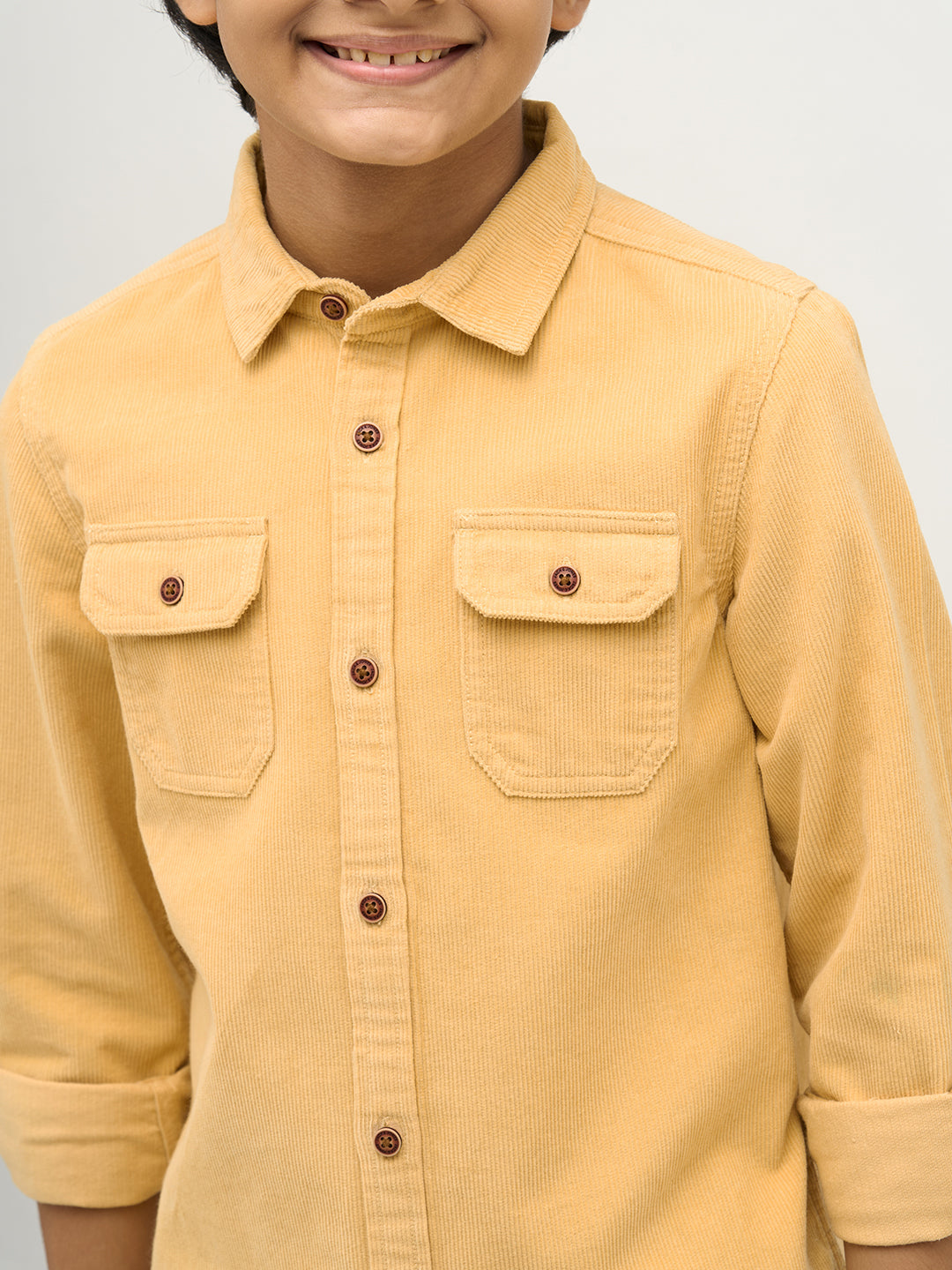 Boys Patch Pocket Corduroy Shirt
