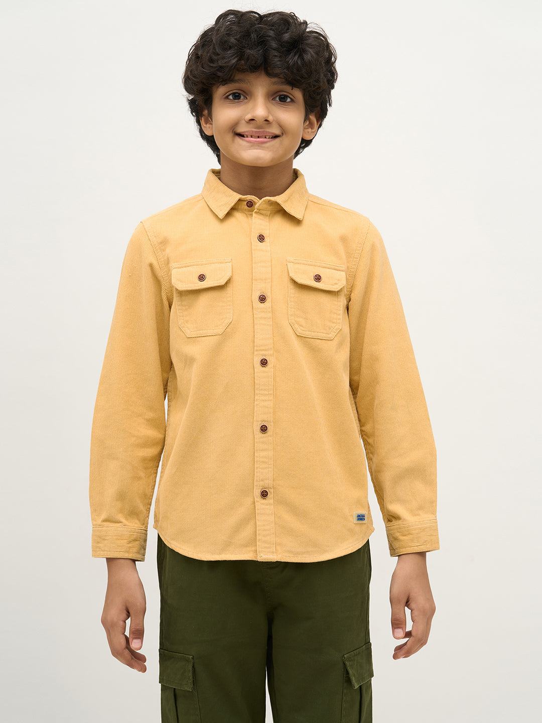 Boys Patch Pocket Corduroy Shirt