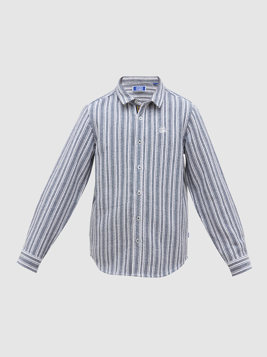 White Jacquard Striped Shirt