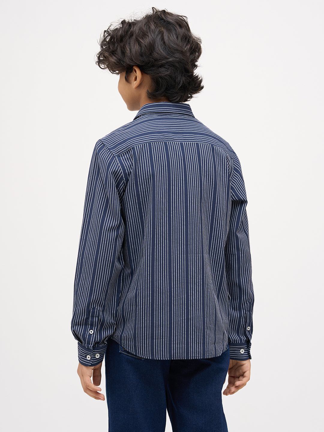 Boys Dobby Striped Cotton Shirt