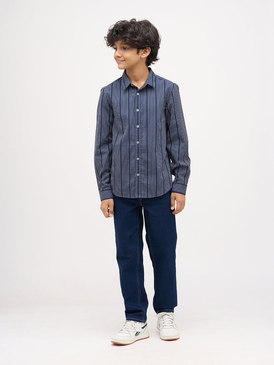 Boys Dobby Striped Cotton Shirt