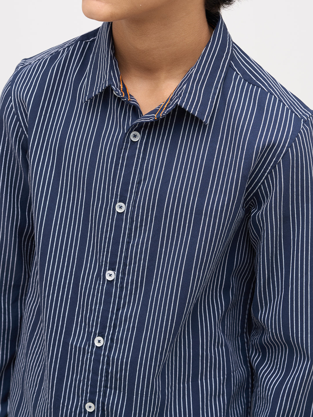Boys Dobby Striped Cotton Shirt