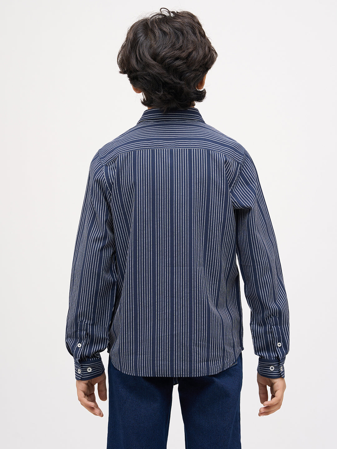 Boys Dobby Striped Cotton Shirt