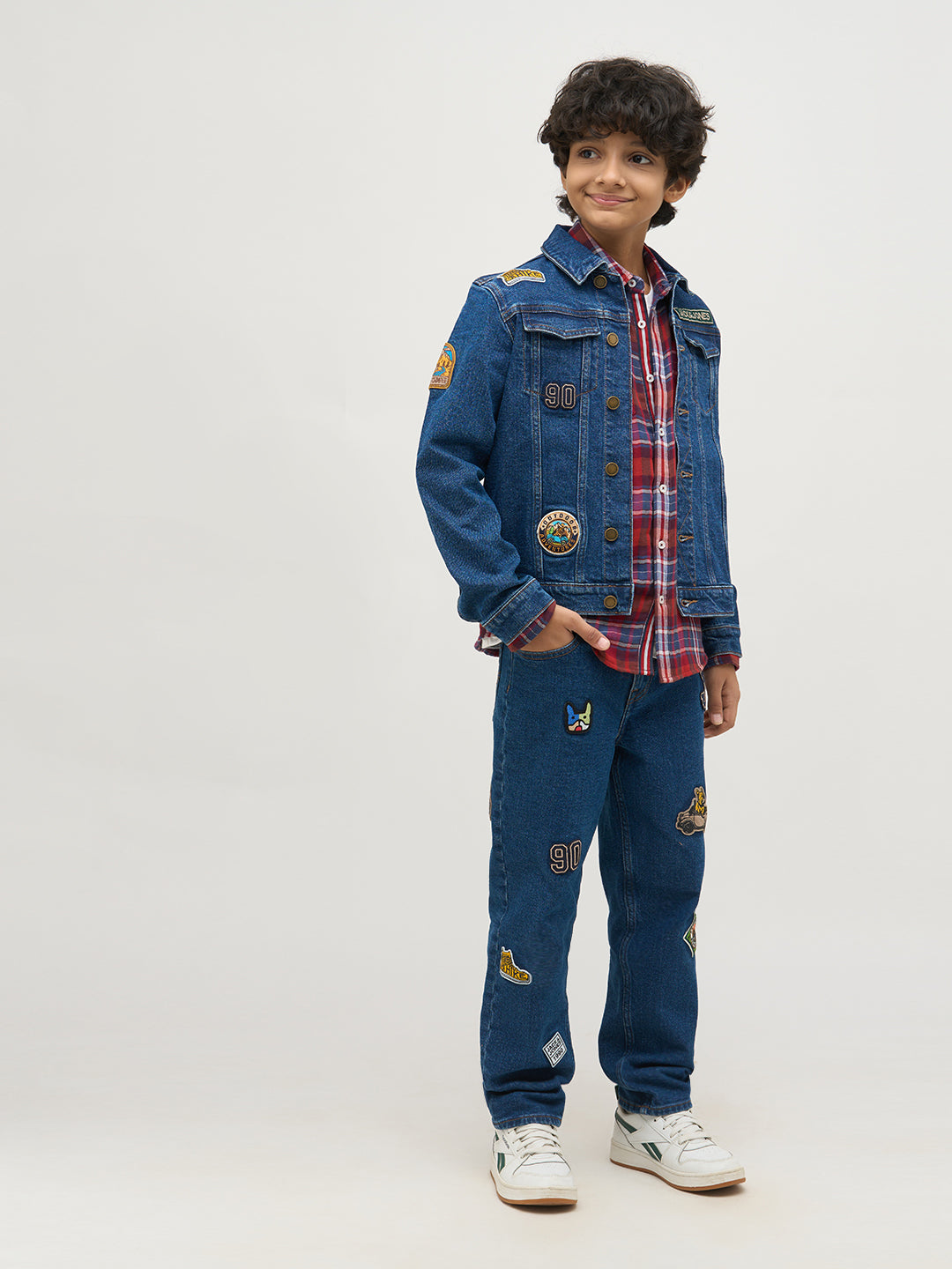 Boys Check Red Cotton Shirt