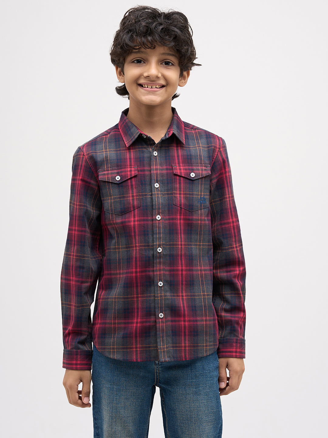 Boys Check Cotton Shirt