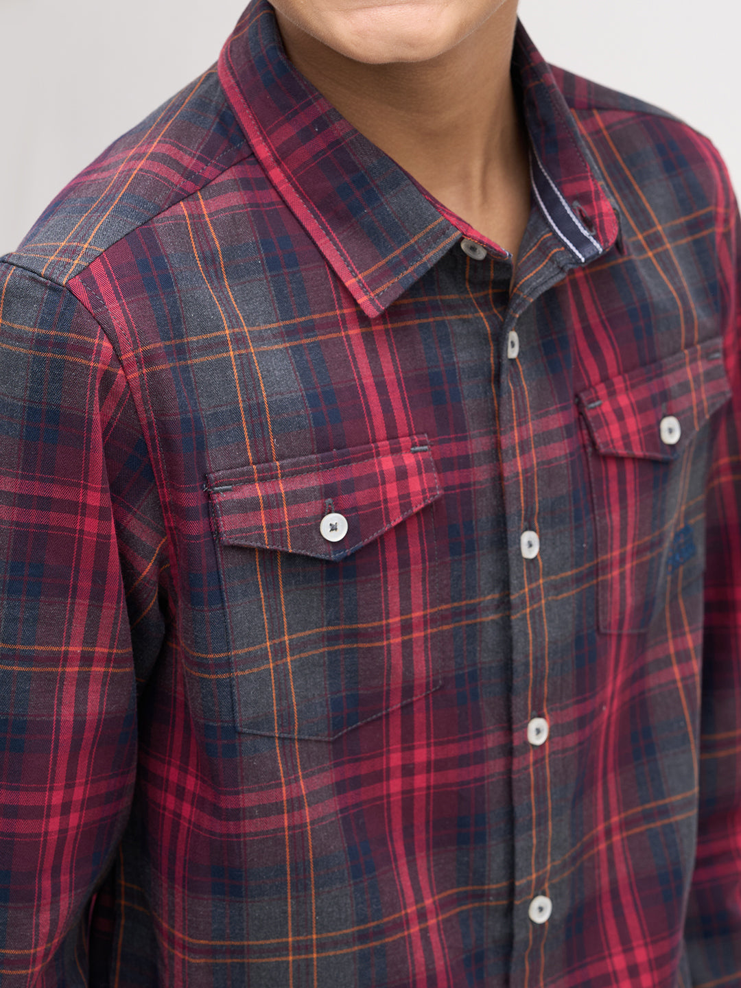 Boys Check Cotton Shirt