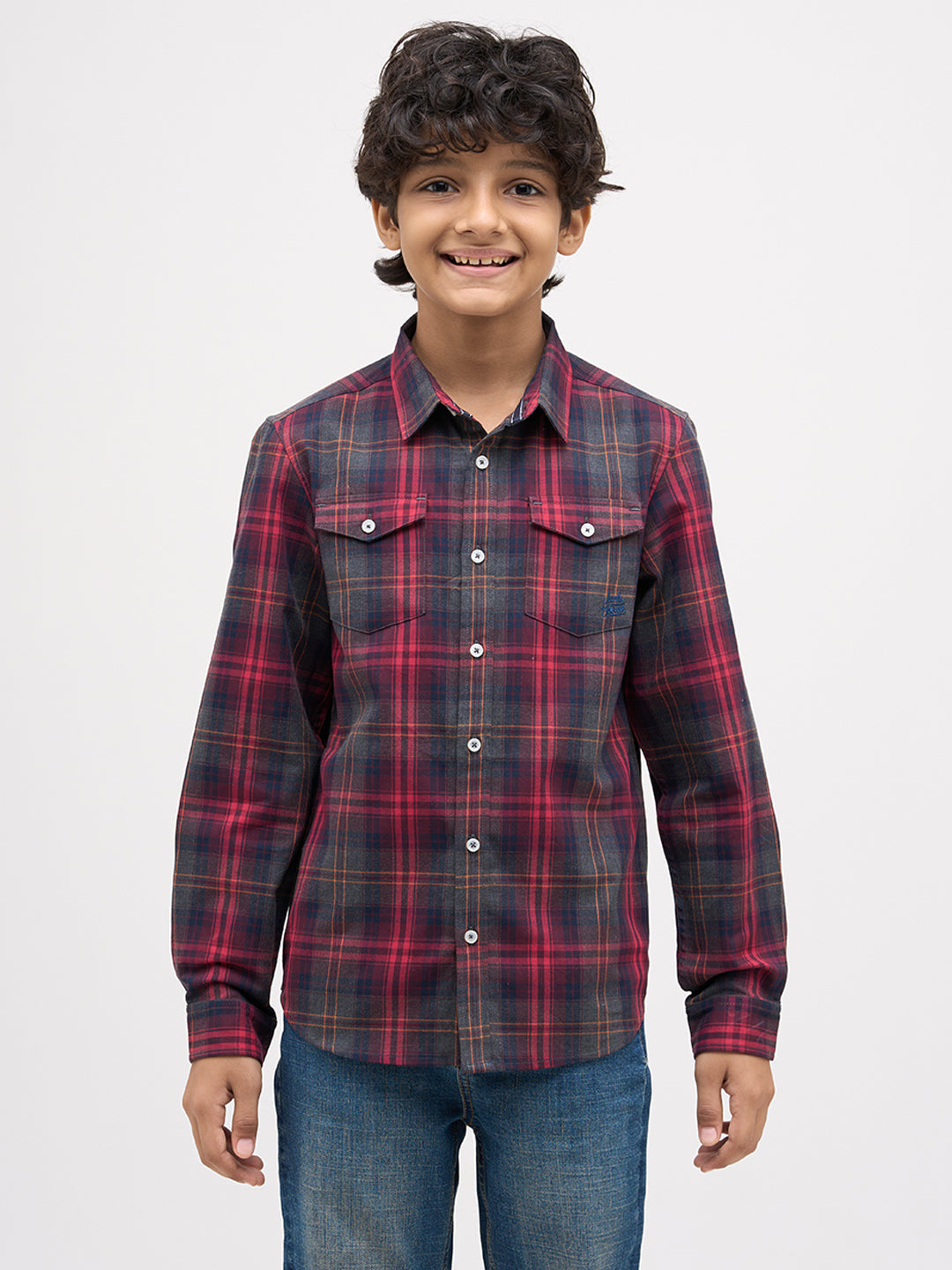 Boys Check Cotton Shirt