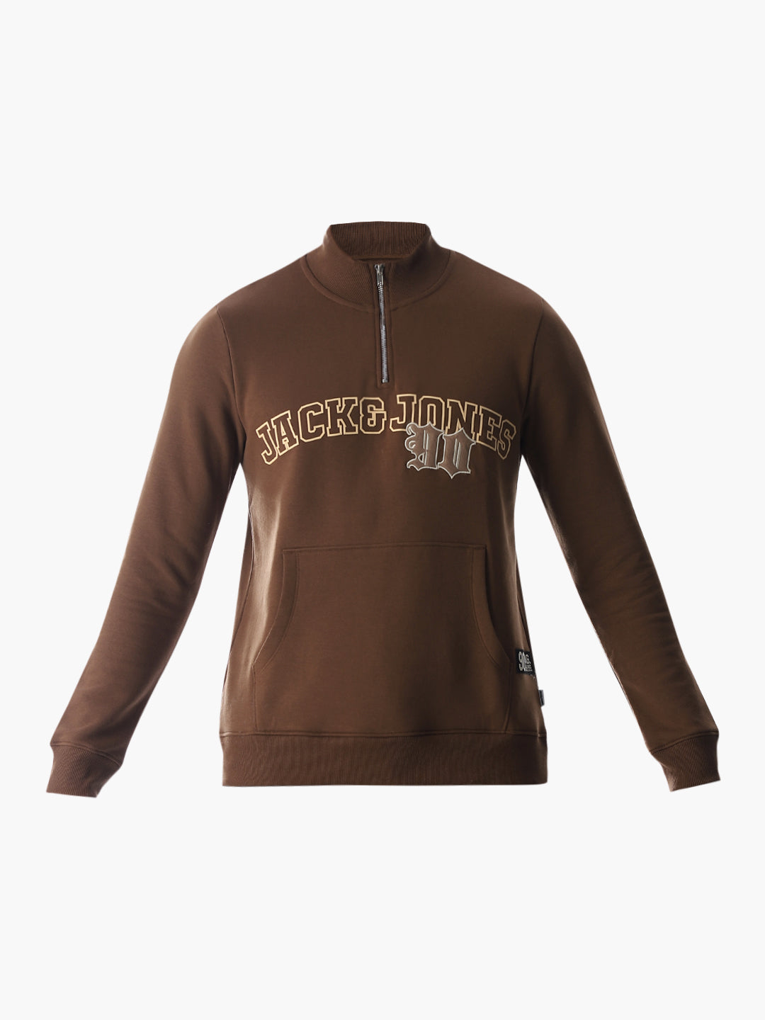 Brown Embroidered Print Sweatshirt