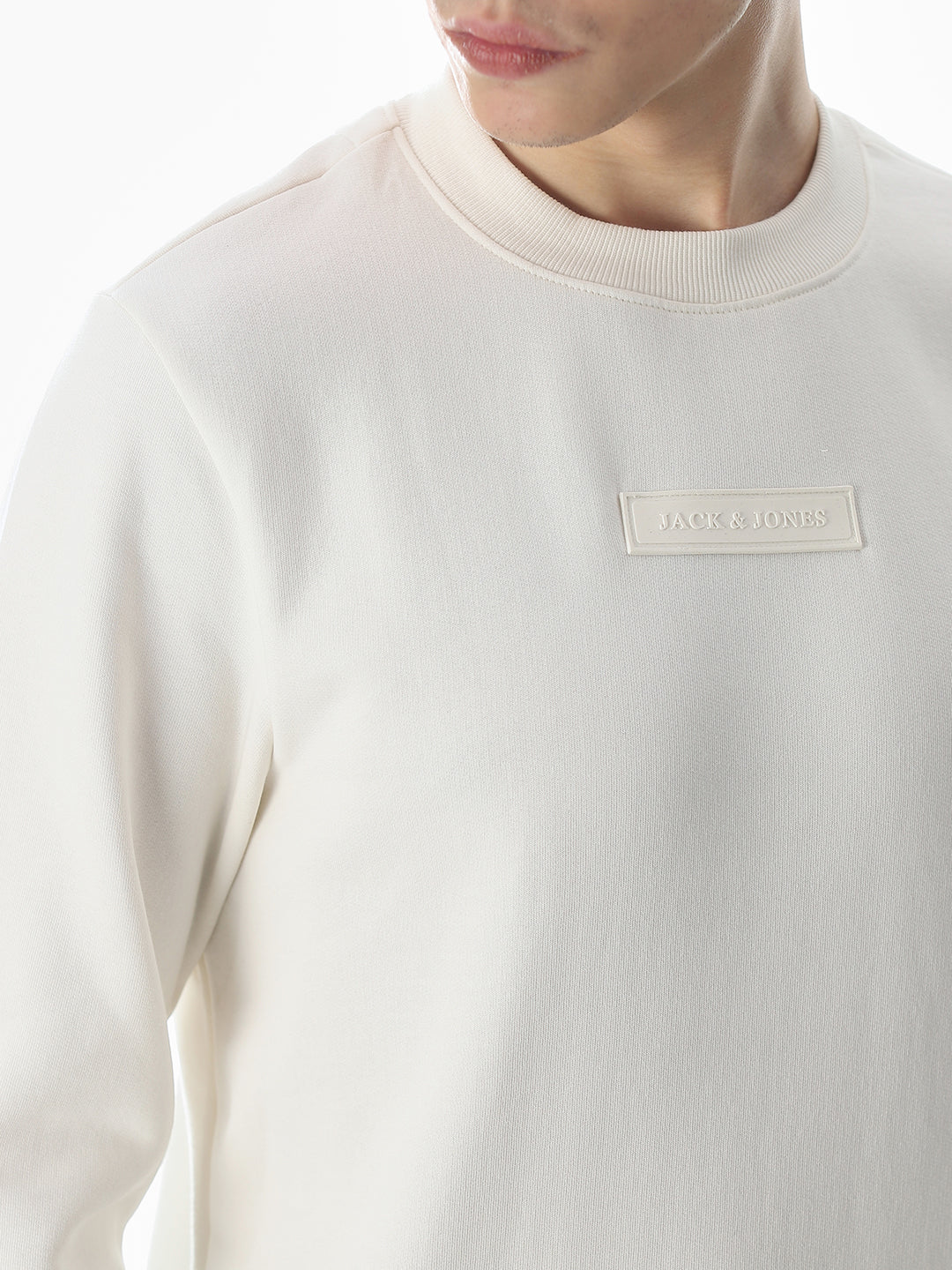 White Regular Fit Sweatshirt