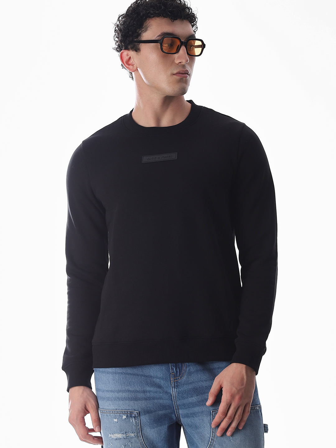 Black Regular Fit Sweatshirt