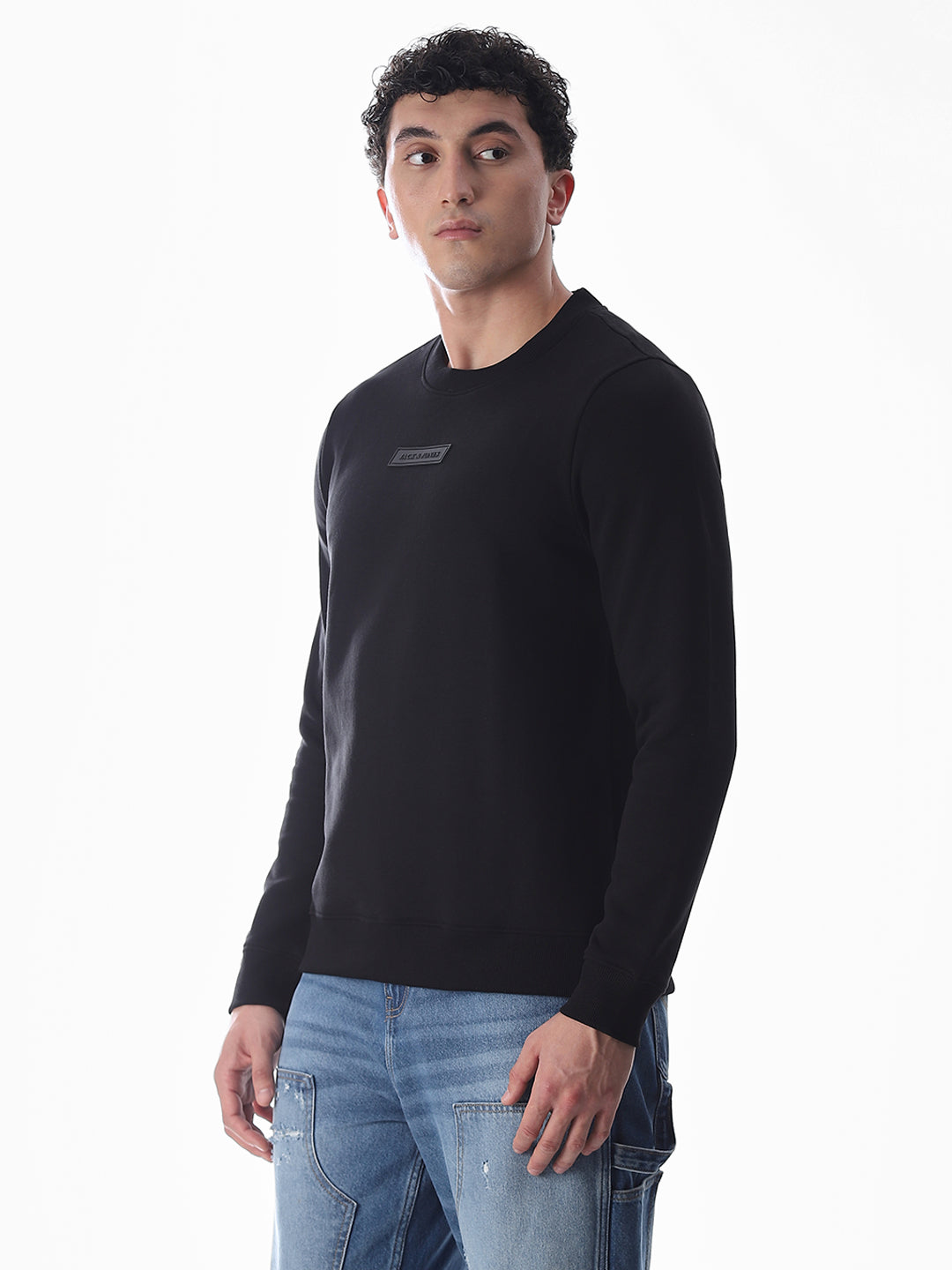 Black Regular Fit Sweatshirt