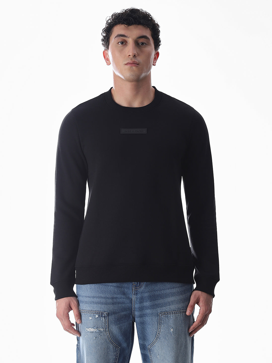 Black Regular Fit Sweatshirt