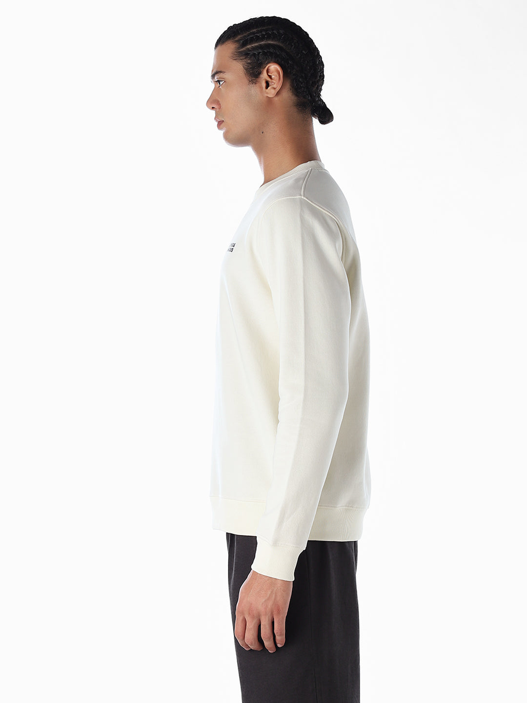 White Check Colourblocked Sweatshirt
