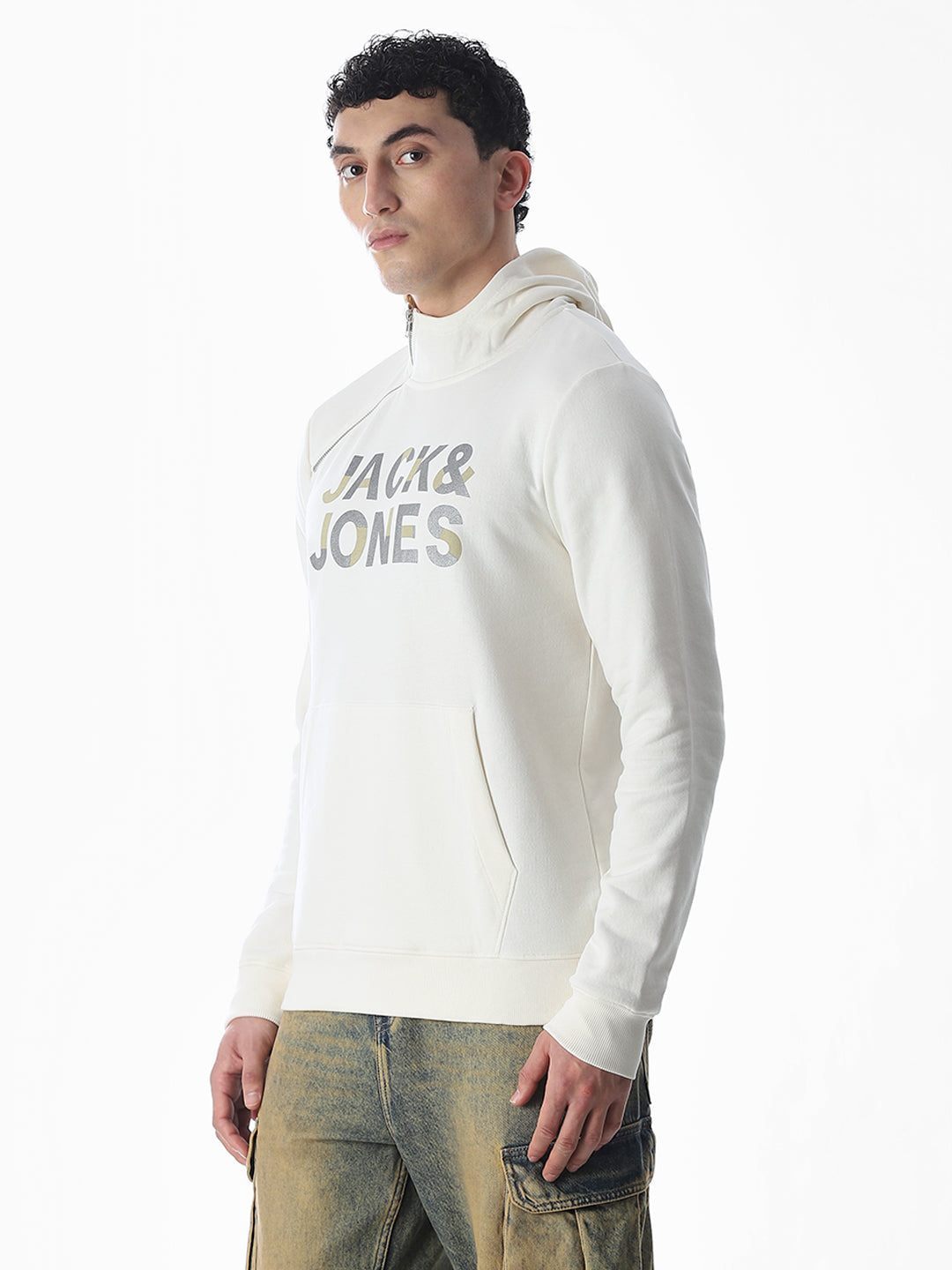 Zip Detail Hooded Sweatshirt