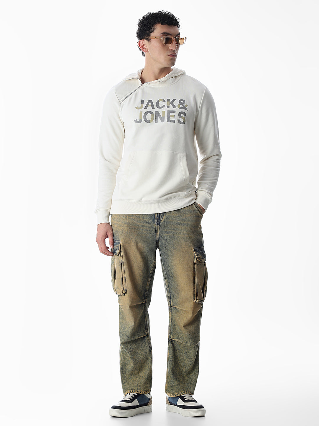 Zip Detail Hooded Sweatshirt