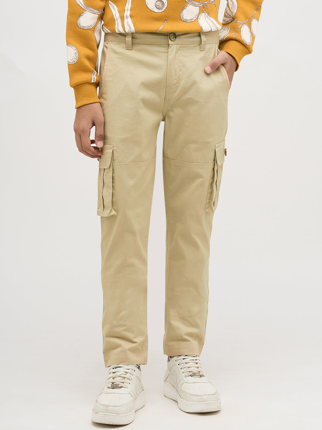 Boys Brown Twill Cotton Pants