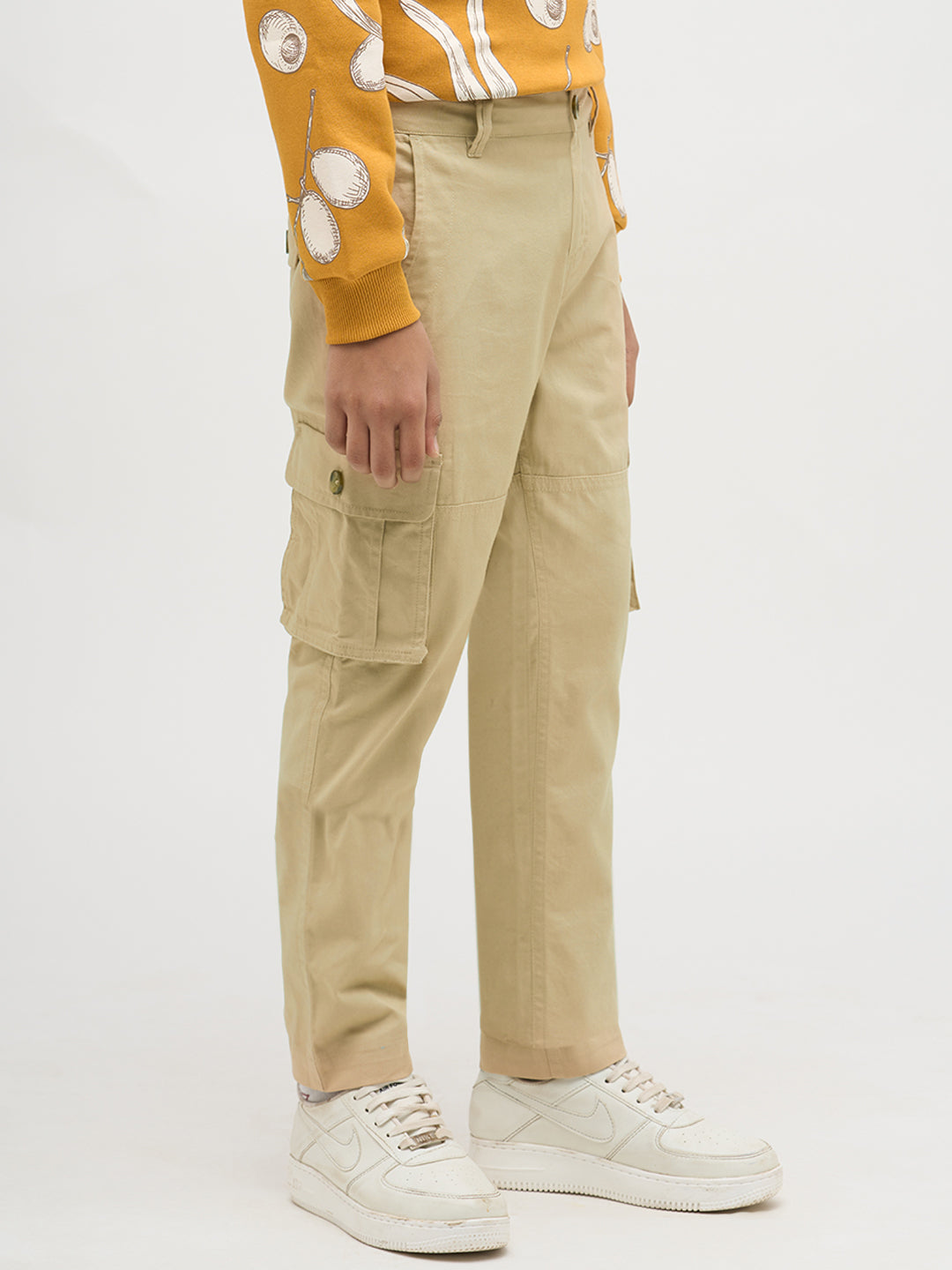 Boys Brown Twill Cotton Pants