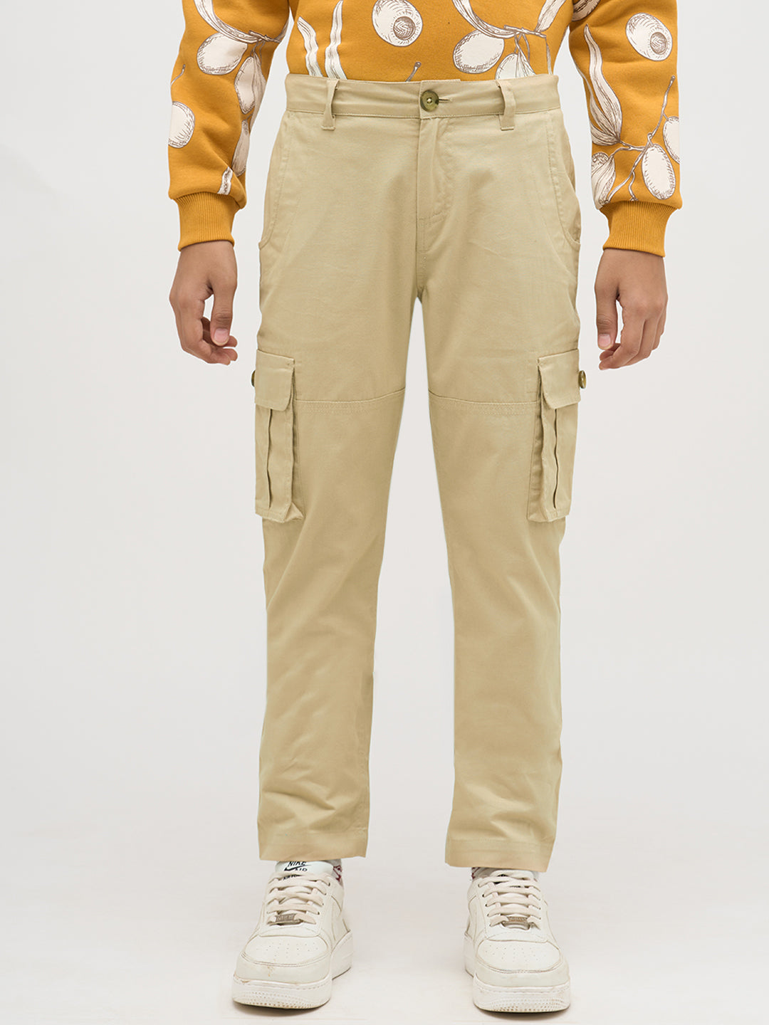 Boys Brown Twill Cotton Pants