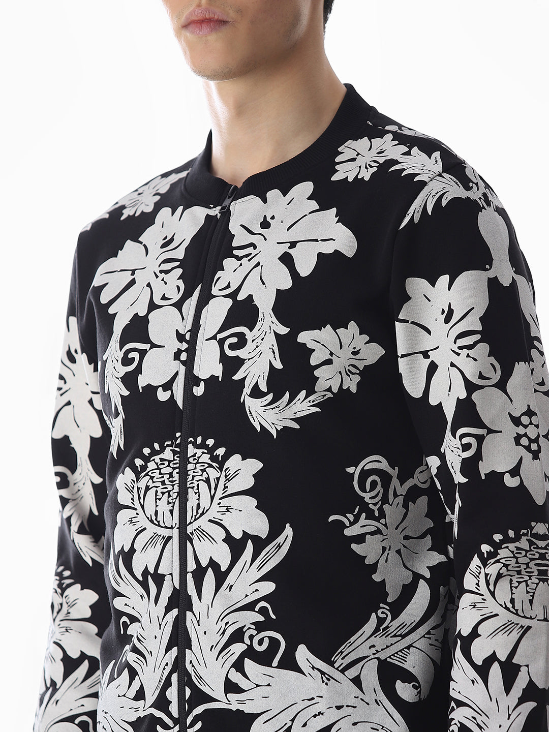 Printed Front Open Sweatshirt