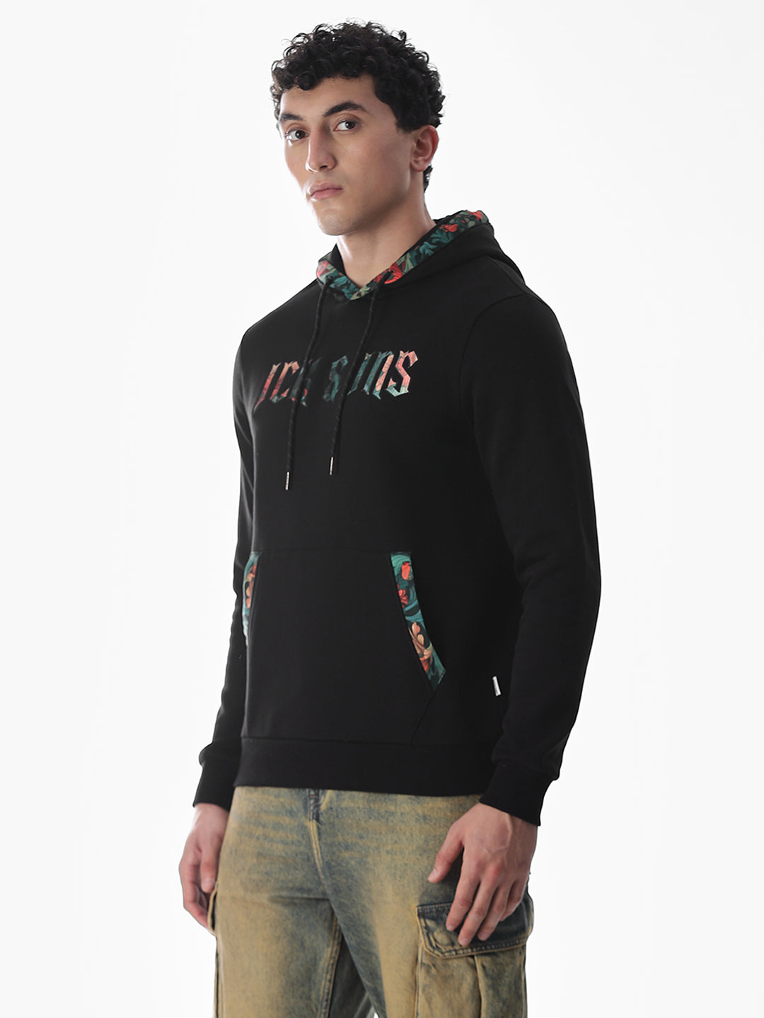 Hooded Applique Patchwork Sweatshirt