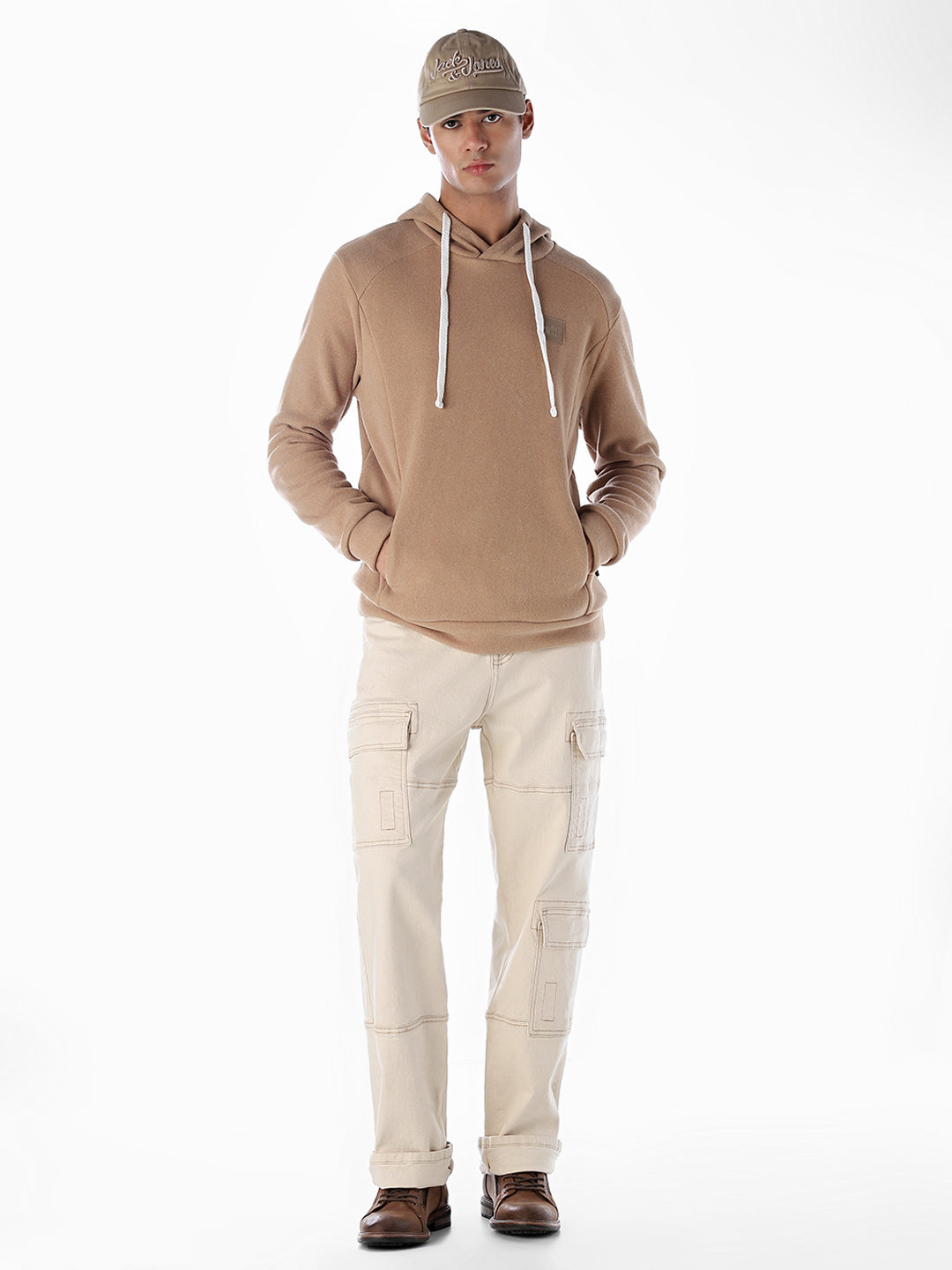 Brown Knit Oversized Hoodie