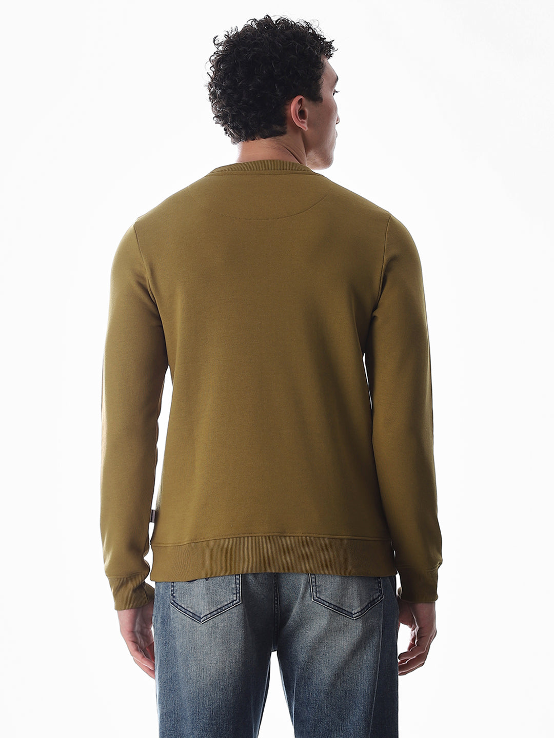 Embroidered Print Sweatshirt - Brown