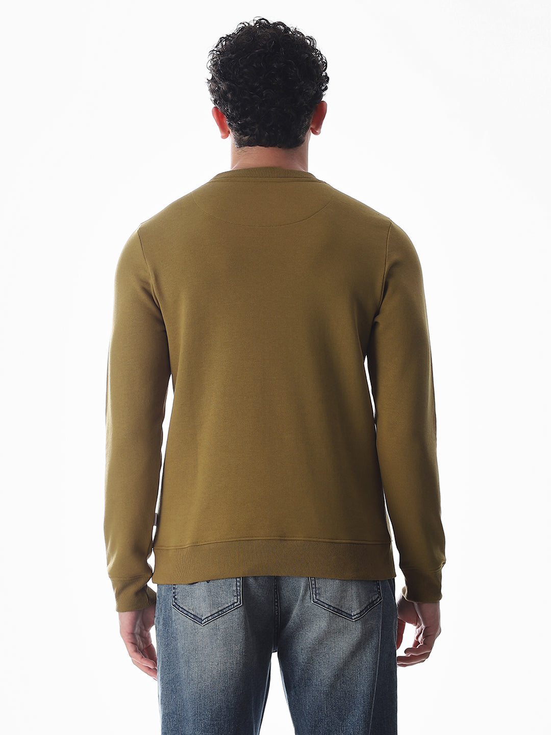 Embroidered Print Sweatshirt - Brown