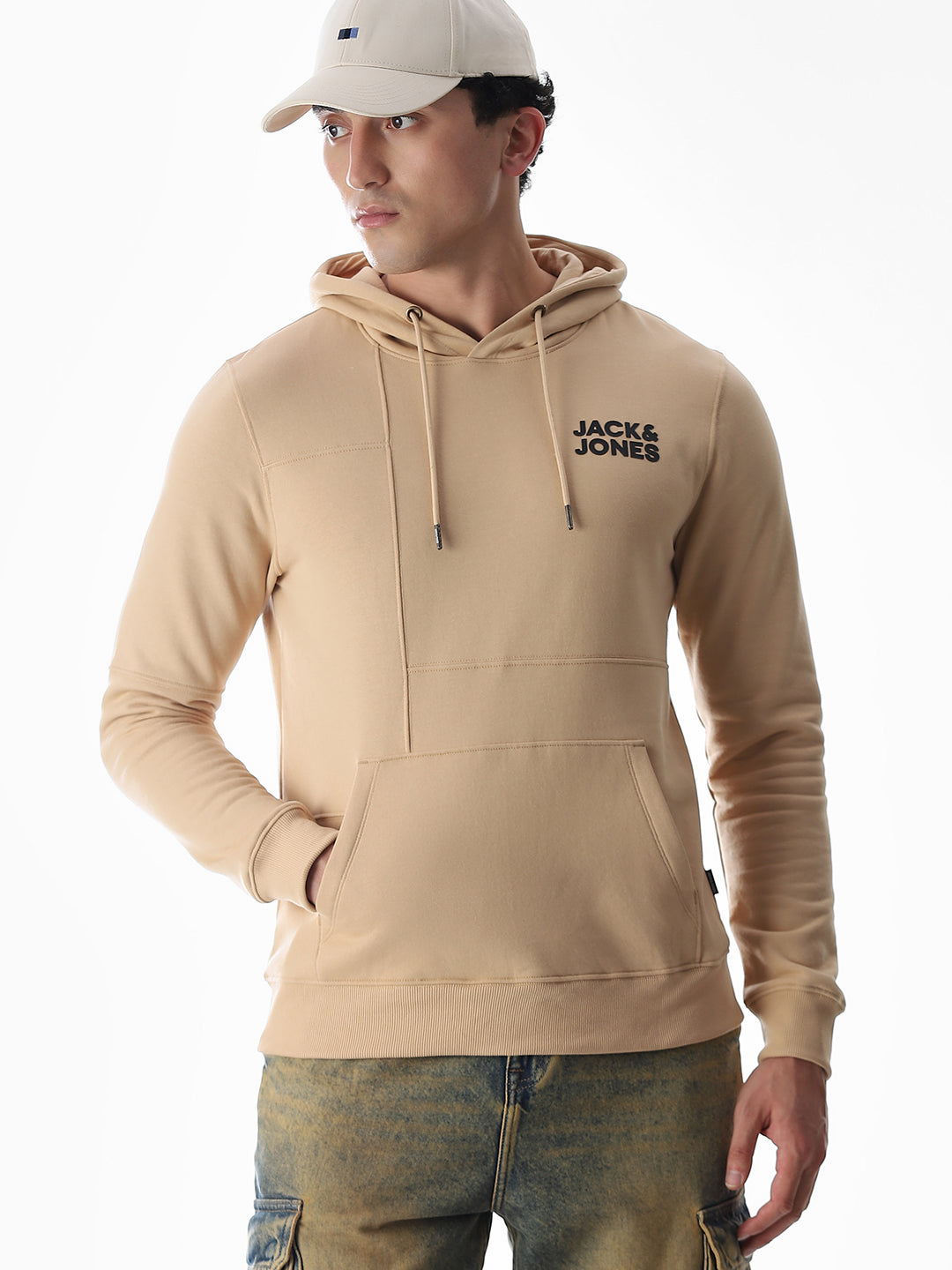 Beige Hooded Sweatshirt