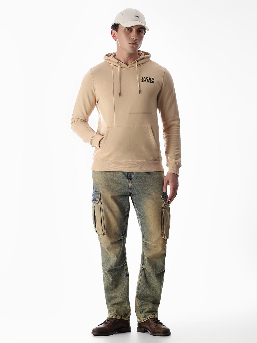 Beige Hooded Sweatshirt