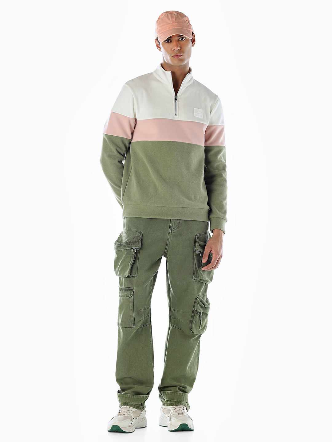 High Neck Colourblocked Sweatshirt