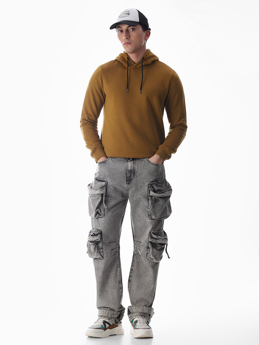 Brown Printed Hoodie
